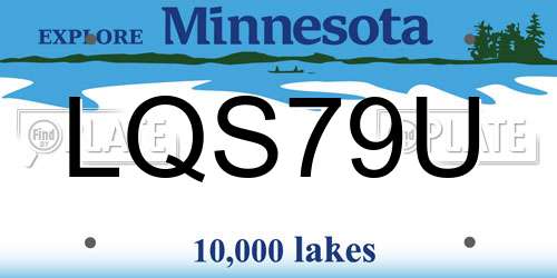 LQS79U Minnesota License Plate