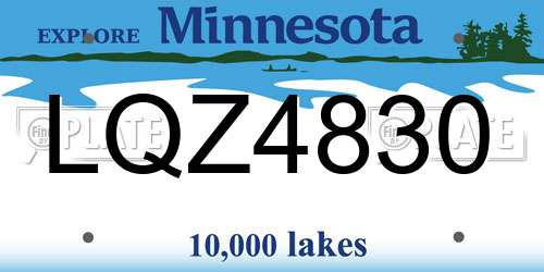 LQZ4830 Minnesota License Plate