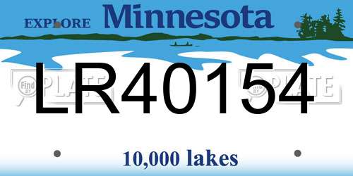 LR40154 Minnesota License Plate