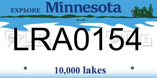 LRA0154 Minnesota License Plate
