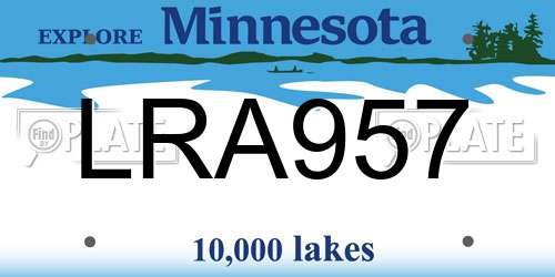 LRA957 Minnesota License Plate