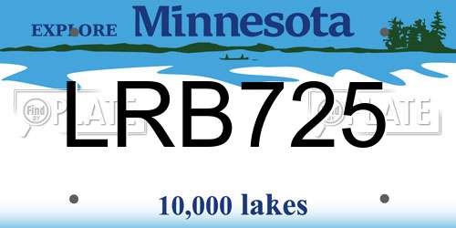 LRB725 Minnesota License Plate