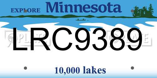 LRC9389 Minnesota License Plate