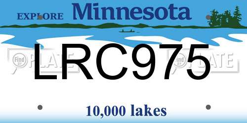 LRC975 Minnesota License Plate