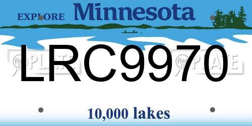LRC9970 Minnesota License Plate