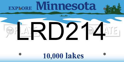 LRD214 Minnesota License Plate