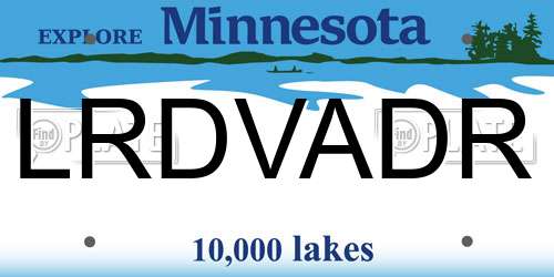 LRDVADR Minnesota License Plate