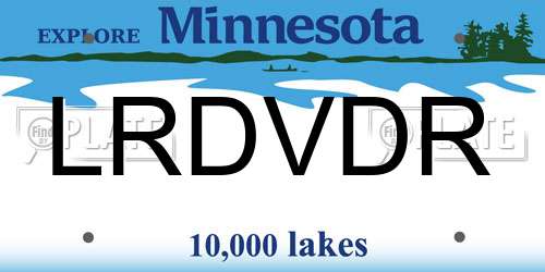 LRDVDR Minnesota License Plate