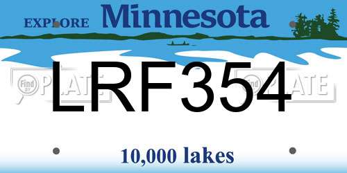 LRF354 Minnesota License Plate