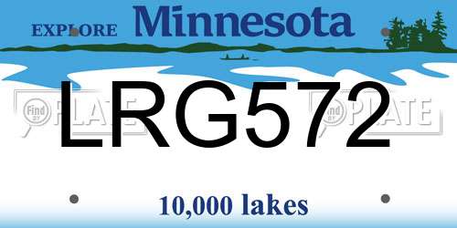 LRG572 Minnesota License Plate