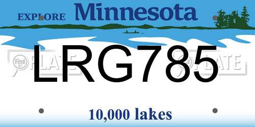 LRG785 Minnesota License Plate