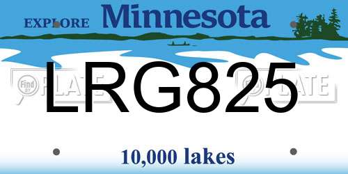 LRG825 Minnesota License Plate