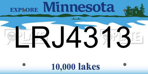 LRJ4313 Minnesota License Plate