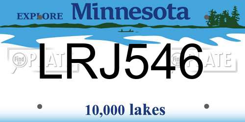 LRJ546 Minnesota License Plate