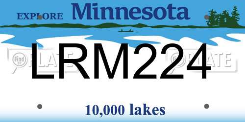 LRM224 Minnesota License Plate