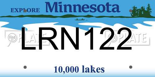 LRN122 Minnesota License Plate