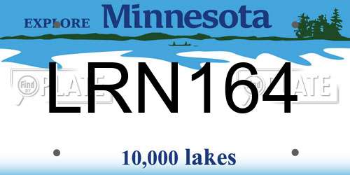 LRN164 Minnesota License Plate