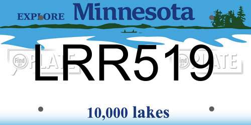 LRR519 Minnesota License Plate