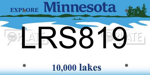 LRS819 Minnesota License Plate