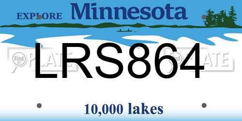 LRS864 Minnesota License Plate