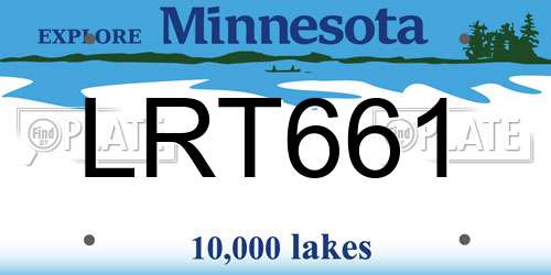 LRT661 Minnesota License Plate