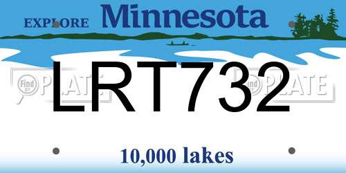 LRT732 Minnesota License Plate