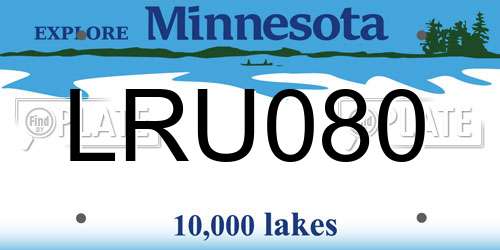 LRU080 Minnesota License Plate
