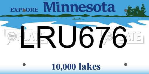LRU676 Minnesota License Plate