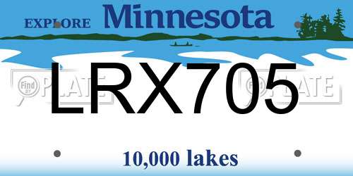 LRX705 Minnesota License Plate