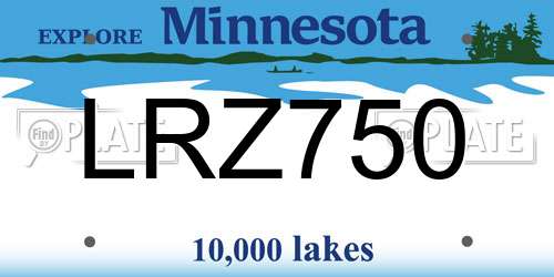 LRZ750 Minnesota License Plate