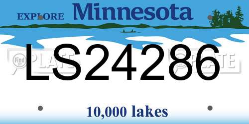 LS24286 Minnesota License Plate