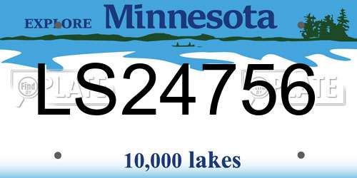 LS24756 Minnesota License Plate