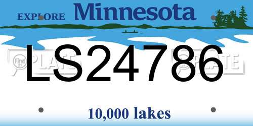 LS24786 Minnesota License Plate