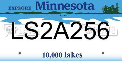 LS2A256 Minnesota License Plate