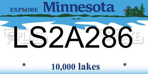 LS2A286 Minnesota License Plate