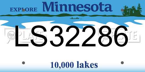 LS32286 Minnesota License Plate