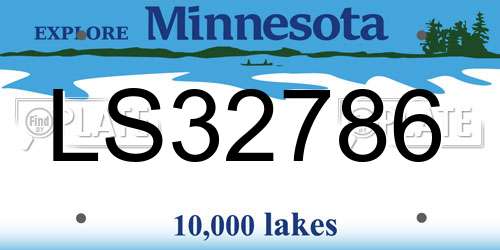LS32786 Minnesota License Plate