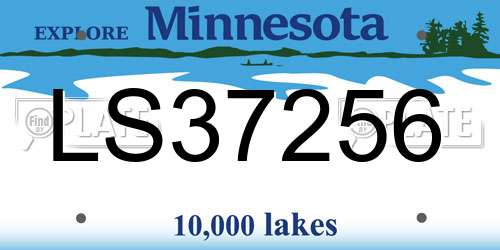 LS37256 Minnesota License Plate