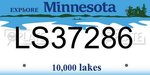 LS37286 Minnesota License Plate