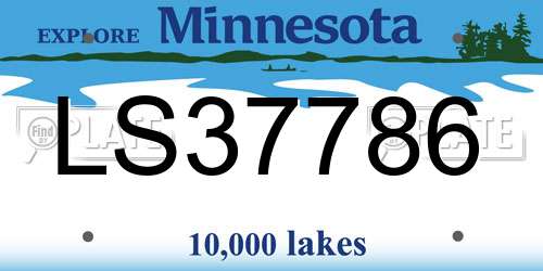 LS37786 Minnesota License Plate