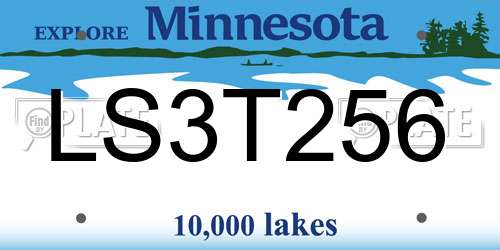LS3T256 Minnesota License Plate