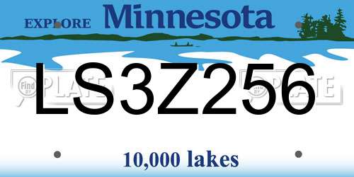 LS3Z256 Minnesota License Plate