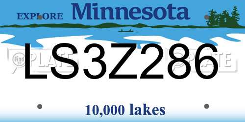LS3Z286 Minnesota License Plate