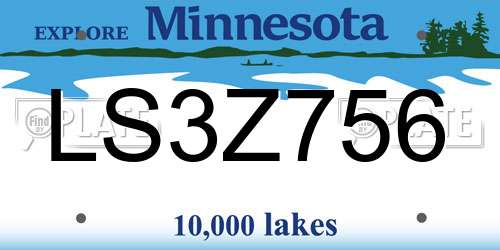 LS3Z756 Minnesota License Plate
