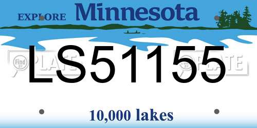 LS51155 Minnesota License Plate