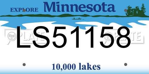 LS51158 Minnesota License Plate