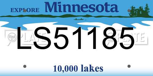 LS51185 Minnesota License Plate