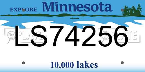 LS74256 Minnesota License Plate