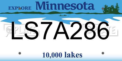 LS7A286 Minnesota License Plate