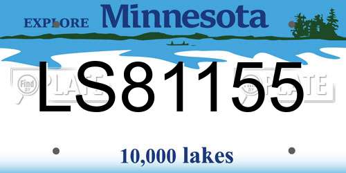 LS81155 Minnesota License Plate